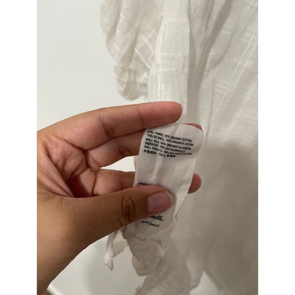 Cleobella Lylah Cotton Ruffled White Blouse Size Large - Picture 6 of 6